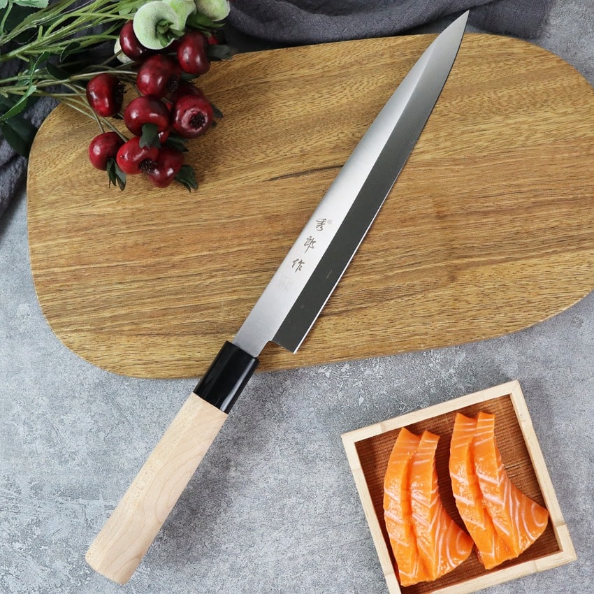 Couteau japonais pour Sushi et Sashimi - Manche en chêne