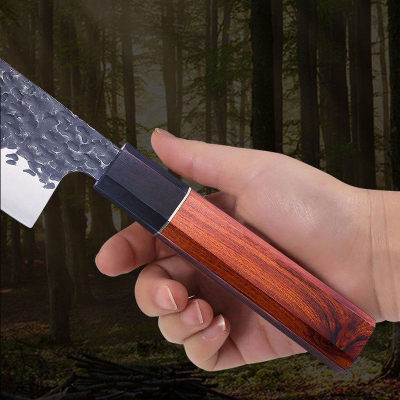 Couteau de chef Santoku - Manche en Noyer