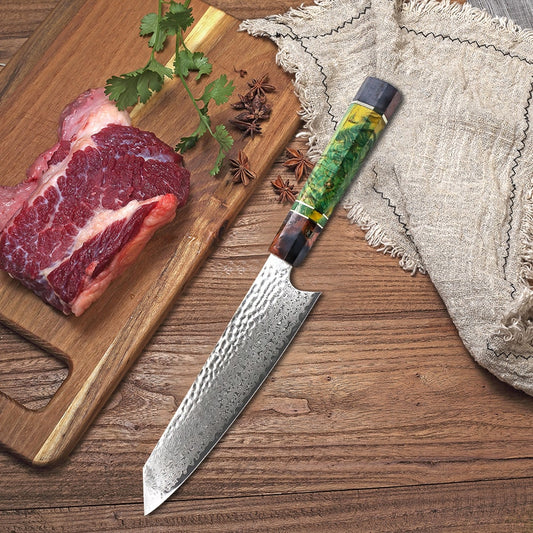 Kaori - Couteau de chef Kiritsuke 32 cm - Manche en bois stabilisé