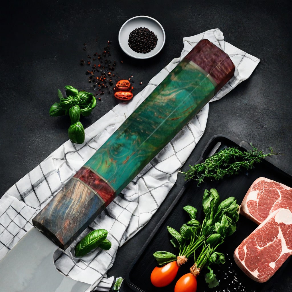 Couteau de chef japonais Kiritsuke - Manche en bois stabilisé