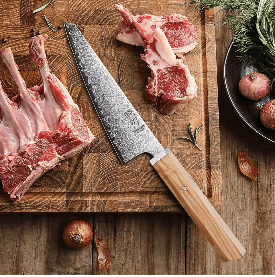Couteau de chef japonais Honesuki - Manche en bois d’olivier