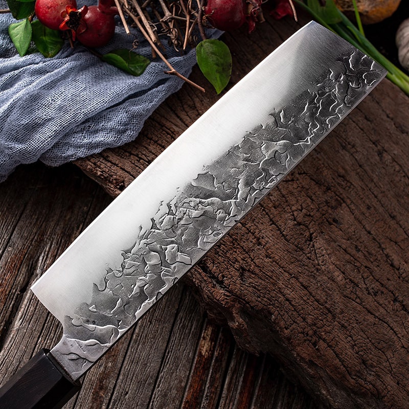 Set de deux Couteaux Japonais Santoku, Nakiri en Acier Damas - Collection Takedo