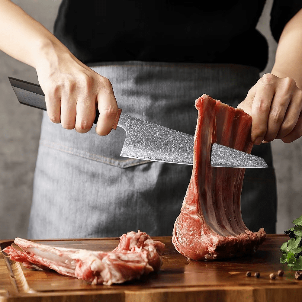 Couteau de chef japonais Honesuki - Manche en bois d'ébène et santal rouge