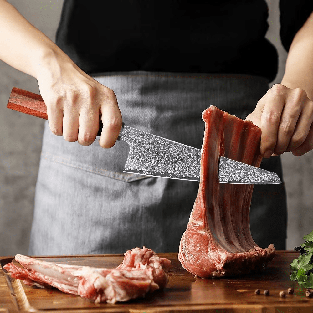 Couteau de chef japonais Honesuki - Manche en bois de rose et ébène