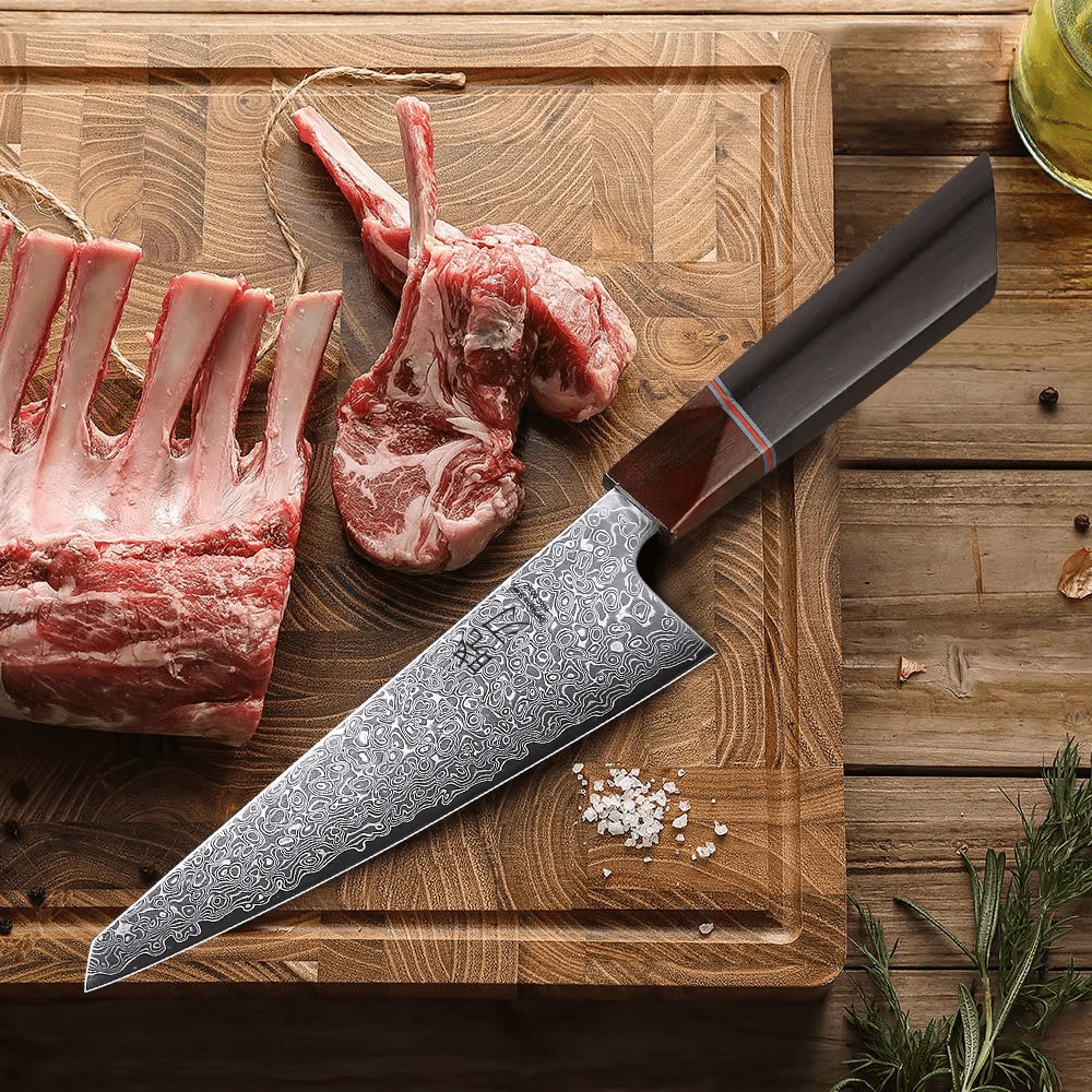 Couteau de chef japonais Honesuki - Manche en bois d'ébène et santal rouge