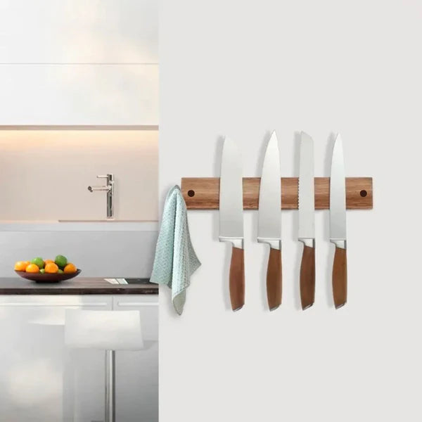 Support Mural Magnétique en Bois – L’Élégance Fonctionnelle en Cuisine