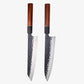 Set de deux Couteaux  Japonais Gyuto, Kiritsuke en Acier Damas - Collection Yasuko