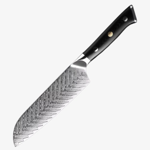 Couteau  Japonais Santoku en Acier Damas - Collection Yukimuri