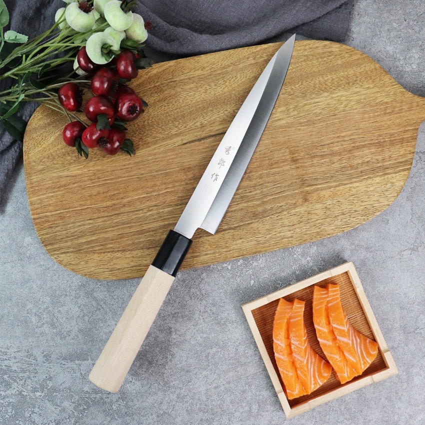 Couteau japonais pour Sushi et Sashimi - Manche en chêne