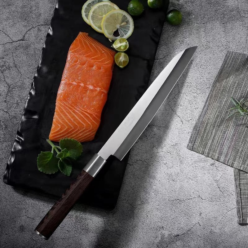 Couteau japonais Sashimi en acier damas