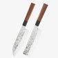 Set de deux Couteaux  Japonais Santoku, Nakiri en Acier Damas - Collection Takedo