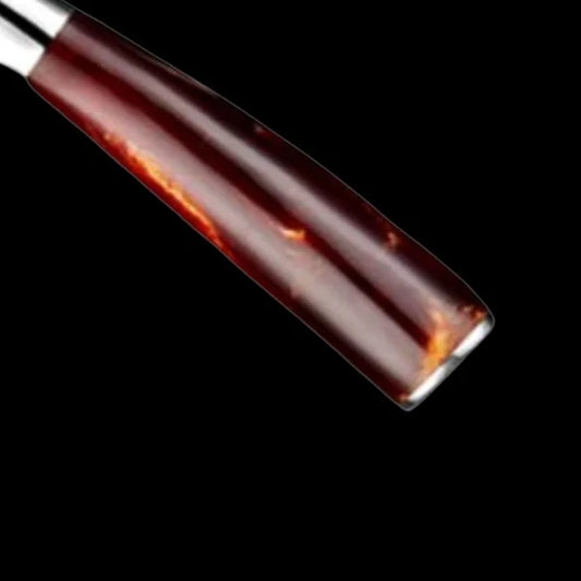 Couteau  Japonais Santoku en Acier Damas - Chef Takumi - Ruby Wood