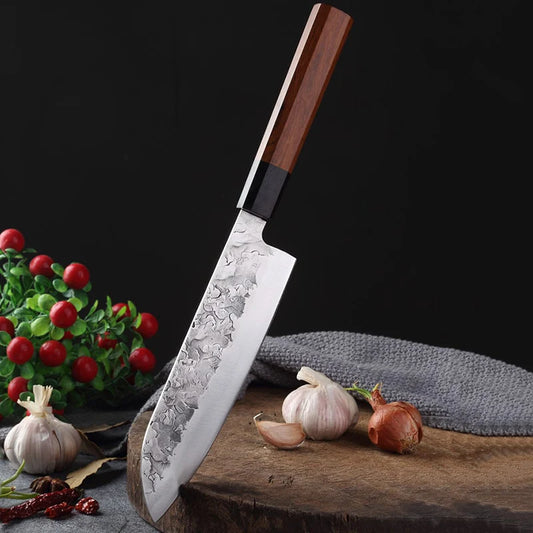 Couteau  Japonais Santoku en Acier Damas - Collection Takedo