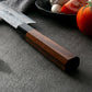 Couteau japonais Santoku en acier Damas - Manche en bois de wengé