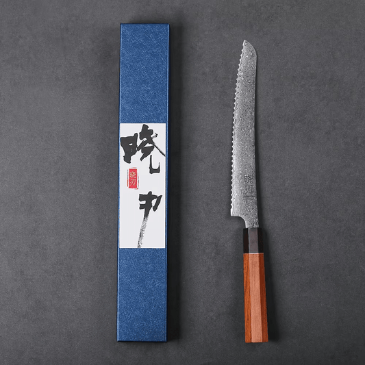 Couteau  Japonais A Pain en Acier Damas - Collection Takedo