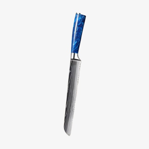 Couteau  Japonais A Pain en Acier Damas - Chef Takumi - Ice Blue
