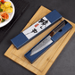 Couteau  Japonais Petty en Acier Damas -  Manche en bois d'ébène et santal rouge