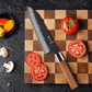 Couteau japonais Santoku en acier Damas - Manche en bois de rose  et acier inoxydable