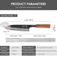 Couteau japonais Santoku en acier Damas - Manche en bois de rose  et acier inoxydable