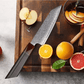 Couteau  Japonais Petty en Acier Damas -  Manche en bois d'ébène et santal rouge