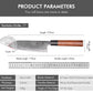 Couteau japonais Santoku en acier Damas - Manche en bois de rose et ébène