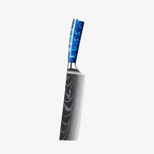 Set de Dix Couteaux  Japonais  en Acier Damas - Chef Takumi - Ice Blue