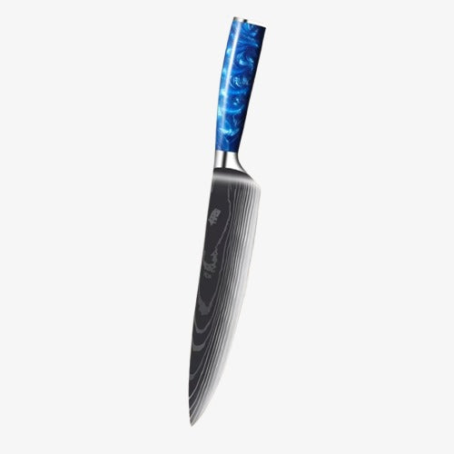 Couteau  Japonais Gyuto en Acier Damas - Chef Takumi - Ice Blue