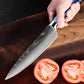 Set de deux couteaux japonais en acier damas kiritsuke et Gyuto - Manche en bois stabilisé